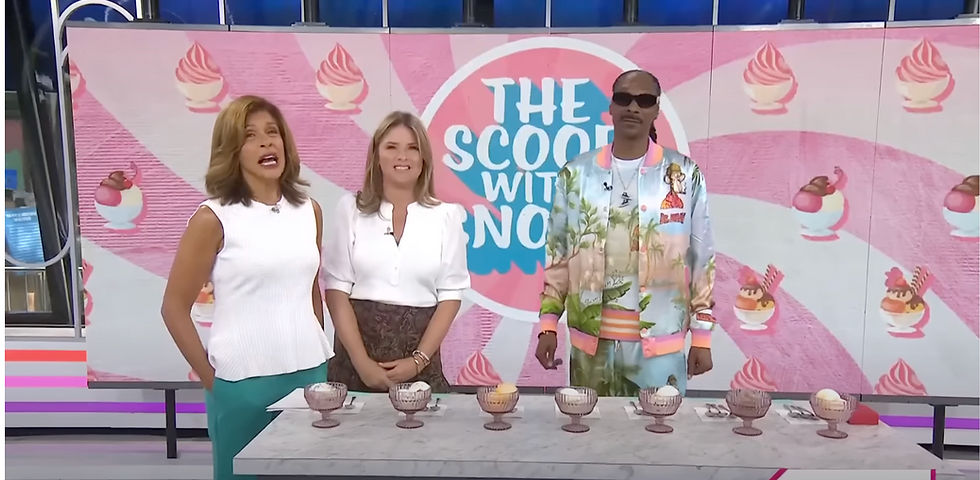 Snoop Dogg durante presentación de su marca de helados Dr. Bombay