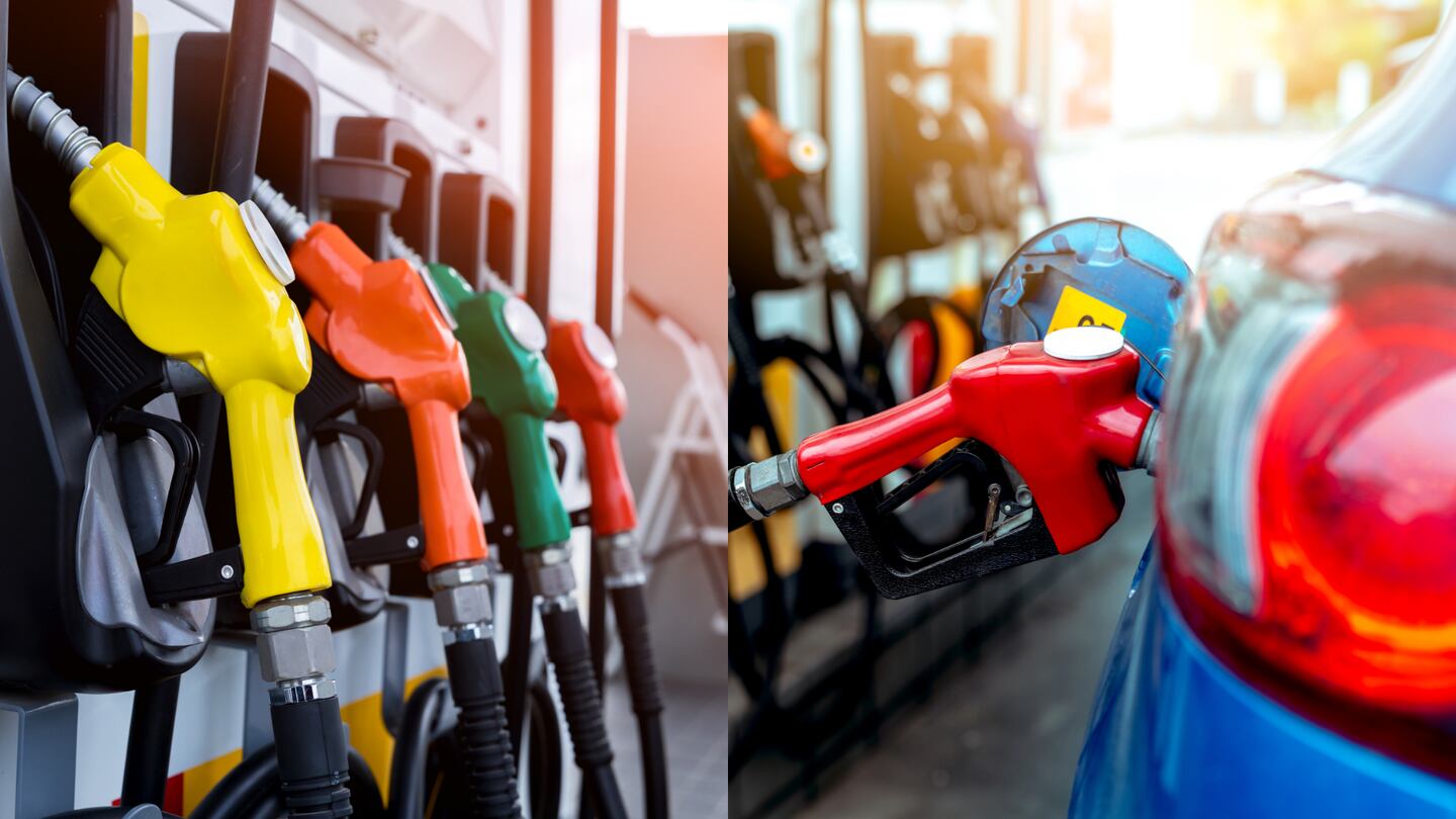 Surtidor de combustible en una estación de servicio